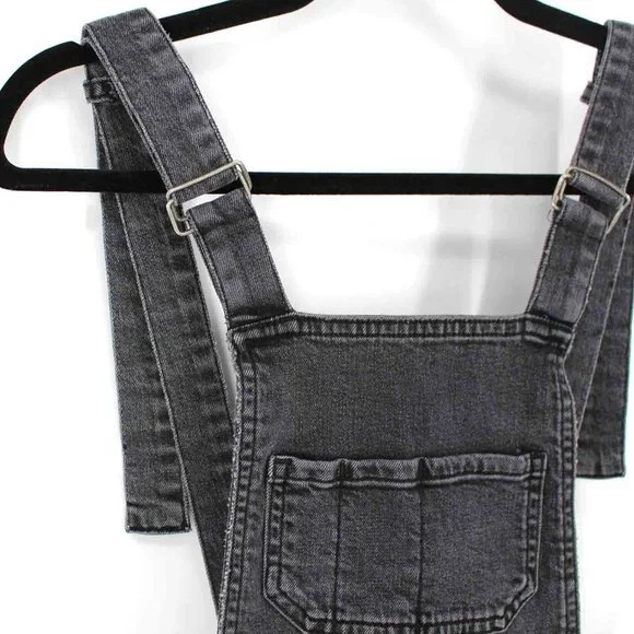 Rebecca Minkoff Black Denim Overalls Jeans Bib Skinny Leg Adjustable Straps XXS - Picture 3 of 8